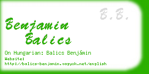 benjamin balics business card