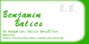 benjamin balics business card